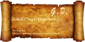 Gabányi Domokos névjegykártya